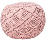Homescapes Pouf, Rosa, Textil, Uni, Rund, 40x35x40 cm, Wohnzimmer, Hocker, Poufs
