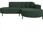 WFL Group Ecksofa, Dunkelgr&uuml;n, Textil, 3-Sitzer, rechts montierbar,L-Form,...