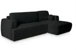 Masseno Ecksofa, Schwarz, Kunststoff, 3-Sitzer, L-Form,L-Form, 246x148 cm,