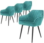 Ml-Design Esszimmerstuhl, T&uuml;rkis, Textil, 4-Sitzer, 63x80x60 cm, Esszimmer, St&uuml;hle,
