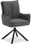 Homestyle4u Armlehnenstuhl, Anthrazit, Textil, 59x94x64 cm, Esszimmer, St&uuml;hle,