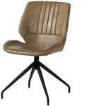 Massivmoebel24 Stuhl, Beige, Leder, Echtholz, 51x84x61 cm, Esszimmer, St&uuml;hle,