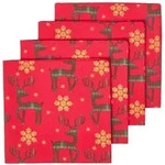 Homescapes Weihnachtsservietten, Rot, Textil, Quadratisch, 45x45 cm, Oeko-Tex&reg;,