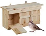 Relaxdays Nistkasten, Hellbraun, Holz, Metall, 43.5x22x15 cm, Gartenzubeh&ouml;r,