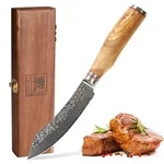Zayiko Steakmesser, Braun, Holz, Metall, Echtholz, 34 cm, Essen & Trinken, Besteck,