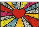 wash+dry Fussmatte Pop Art Heart, Rot, Textil, Herz, rechteckig, 50x75 cm,