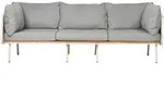 Beliani Gartensofa, Grau, Wei&szlig;, Hellbraun, Metall, 225x85x60 cm, Loungem&ouml;bel,