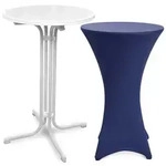 Beautissu Stehtisch, Blau, Metall, Rundform,Rund,Rund, S&auml;ule, 70x110x70 cm,