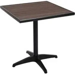 MCW Gartentisch, Schwarz, Dunkelbraun, Metall, 70x74x70 cm, Gartenm&ouml;bel,