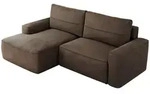 MKS Ecksofa, Braun, Textil, 3-Sitzer, L-Form,L-Form, 233x144 cm, Oeko-Tex&reg;,