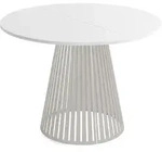 WFL Group Esstisch, Wei&szlig;, Metall, 8-Sitzer, Rund,Rund, 176x76x100 cm, Esszimmer,