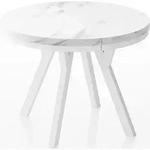 WFL Group Esstisch, Ecru, Holz, Echtholz, 9-Sitzer, Rund,Rund, 170x76x90 cm,