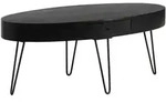Mid.you Couchtisch, Schwarz, Holz, Mangoholz, massiv, 1 Schublade(n) Schubladen,