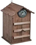Relaxdays Nistkasten, Braun, Holz, Metall, 25x38.5x28 cm, Gartenzubeh&ouml;r,
