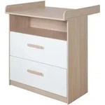 Roba Wickelkommode, Wei&szlig;, Eiche, Holz, Holzwerkstoff, Holz Optik, 2 Schubladen,