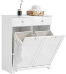 SoBuy W&auml;scheschrank, Wei&szlig;, Holzwerkstoff, 78x90x38 cm, Badezimmer,