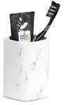 Zahnb&uuml;rstenbecher, Wei&szlig;, Keramik, 7.5x10.9x7.5 cm, Badaccessoires,