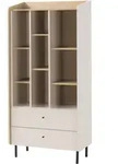 Beautysofa B&uuml;cherregal, Beige, Natur, Holzwerkstoff, 6 F&auml;cher, 2 Schubladen,