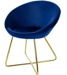 Ml-Design Esszimmerstuhl, Blau, Metall, 1-Sitzer, 58x74x65 cm, Esszimmer, St&uuml;hle,
