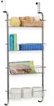 Relaxdays T&uuml;rregal, Silber, Metall, 23x112x45 cm, Badezimmer, Badezimmerregale,