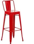 CLP Barhocker, Rot, Metall, 44x96x43 cm, Esszimmer, Barm&ouml;bel, Barhocker