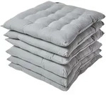 Homescapes Stuhlkissen, Grau, Textil, Quadratisch, 40x6.5x40 cm, Oeko-Tex&reg;,