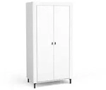 Beautysofa Dreht&uuml;renschrank, Wei&szlig;, Holzwerkstoff, 97x194x56 cm, Schlafzimmer,