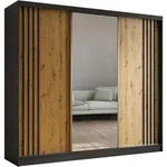 Beautysofa Schwebet&uuml;renschrank, Schwarz, Eiche Artisan, Holzwerkstoff, 9...