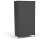Beautysofa Dreht&uuml;renschrank, Schwarz, Holzwerkstoff, 97x194x56 cm,...