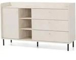 Beautysofa Kommode, Beige, Metall, 3 Schubladen, 153x91x42 cm, Wohnzimmer,...