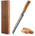Zayiko Brotmesser, Braun, Holz, Metall, Echtholz, 34 cm, Kochen, K&uuml;chenmesser,