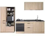 K&uuml;chenzeile, Braun, Holzwerkstoff, 80x200x120 cm, K&uuml;chen, K&uuml;chenzeilen &