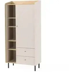 Beautysofa B&uuml;cherregal, Beige, Holzwerkstoff, 6 F&auml;cher, 2 Schubladen,...