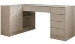 Mirjan24 Eckschreibtisch, Sand, Kunststoff, 5 Schubladen, Rechteckig,Rechteckig,