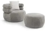 Beautysofa Relaxsesselset, Hellgrau, Textil, 95x75x95 cm, Wohnzimmer, Sessel,