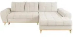 luma-home Ecksofa, Beige, Holz, 4-Sitzer, F&uuml;llung: Polyurethan (PUR),Polyurethan