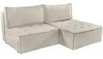 Fun M&ouml;bel Ecksofa, Creme, Textil, Ottomane rechts, 200x140 cm, Wohnzimmer,...
