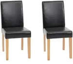 Chefgastro Esszimmerstuhl, Schwarz, Leder, 2-Sitzer, 43x90x56 cm, Esszimmer,...