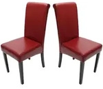 Chefgastro Esszimmerstuhl, Rot, Leder, 2-Sitzer, 41x99x60 cm, Esszimmer,...