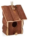 Relaxdays Vogelhaus, Dunkelbraun, Holz, 12x16.5x9.5 cm, Gartenzubeh&ouml;r,...