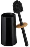 Relaxdays Toilettenb&uuml;rste, Schwarz, Kunststoff, Holz, 12x39x12 cm, Badezimmer,...