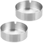 Relaxdays Aschenbecher, Silber, Metall, Essen & Trinken, Barausstattung