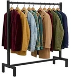 CLP Kleiderst&auml;nder, Schwarz, Metall, 120x120x38 cm, Garderobe, Garderobenst&auml;nder