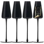 Intirilife Champagnergl&auml;ser, Schwarz, Glas, 0.2 L, leicht zu reinigen, Essen &