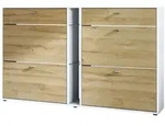 Vladon Schuhschrank, Eiche, Holzwerkstoff, 155.5x95x28 cm, Garderobe,