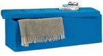 Relaxdays Sitzbank, Blau, Holzwerkstoff, Textil, 38x38x114 cm, Wohnzimmer, Hocker