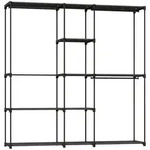 Homcom Kleiderschrank, Schwarz, Textil, 43x185x182 cm, Schlafzimmer,...