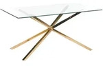 Beliani Esstisch, Transparent, Glas, 4-Sitzer, Rechteckig, 90x75x160 cm, Esszimmer,