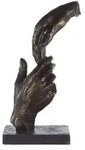 Skulptur Zwei H&auml;nde, Bronze, Kunststoff, 13x29x8 cm, Dekoration, Skulpturen &