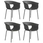 Outsunny Gartenst&uuml;hle-Set, Dunkelgrau, Metall, 1-Sitzer, 51x74x61 cm,...